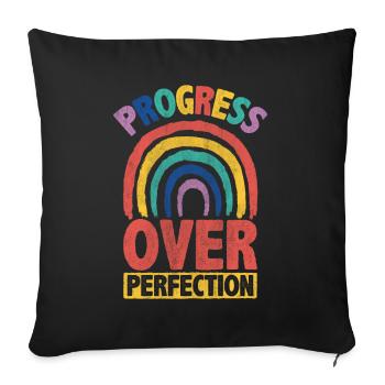 Progress Over Perfection Inspire Encouragement - Sofakissenbezug 45 x 45 cm - Schwarz - Vorne