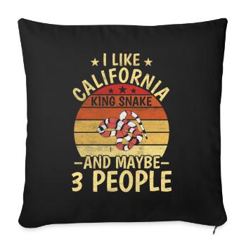 California King Snake And Maybe 3 People Reptile - Sofa pillowcase 17,3'' x 17,3'' (45 x 45 cm) - black - Front
