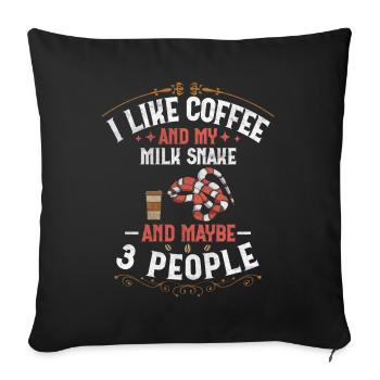 Café et mon serpent de lait et peut-être 3 personnes Boa - Housse de coussin décorative 45 x 45 cm - noir - Devant