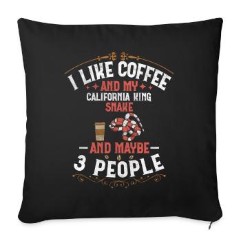 Coffee And My California King Snake And 3 People - Sofa pillowcase 17,3'' x 17,3'' (45 x 45 cm) - black - Front