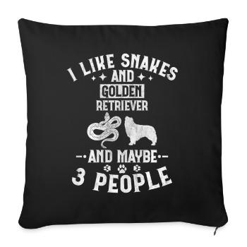 Snakes And Golden Retriever And Maybe 3 People - Sofa pillowcase 17,3'' x 17,3'' (45 x 45 cm) - black - Front