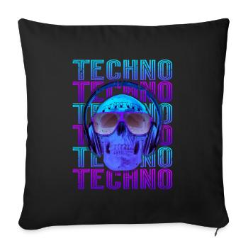 Techno Musik - Sofakissenbezug 45 x 45 cm - Schwarz - Vorne