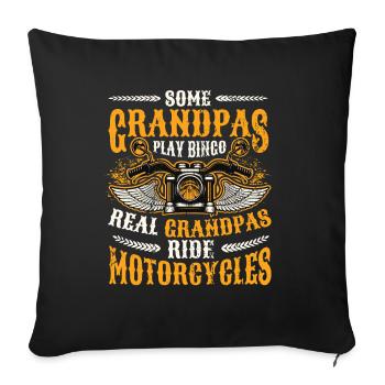 Some Grandpas Play Bingo Proper Ride Motorcycle - Sofa pillowcase 17,3'' x 17,3'' (45 x 45 cm) - black - Front