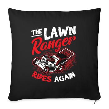 Le Garde-pelouse roule à nouveau sur la tondeuse à gazon d’entretien de pelouse - Housse de coussin décorative 45 x 45 cm - noir - Devant