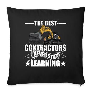 The Best Contractors Never Stop Learning Handyman - Sofa pillowcase 17,3'' x 17,3'' (45 x 45 cm) - black - Front