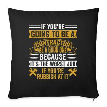 General Contractor Construction Handyman Builder - Sofa pillowcase 17,3'' x 17,3'' (45 x 45 cm) - black - Front