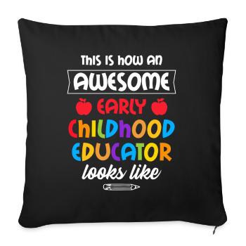 Génial éducateur de la petite enfance ressemble à - Housse de coussin décorative 45 x 45 cm - noir - Devant