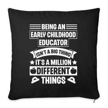 Enseignante en éducation de la petite enfance - Housse de coussin décorative 45 x 45 cm - noir - Devant