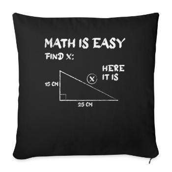 Math Is Easy Mathmatician Teacher Math Mathematics - Sofa pillowcase 17,3'' x 17,3'' (45 x 45 cm) - black - Front