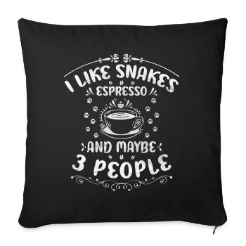 Snakes Espresso And Maybe 3 People Boa Coffee - Sofa pillowcase 17,3'' x 17,3'' (45 x 45 cm) - black - Front