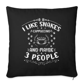 Snakes Cappuccino And Maybe 3 People Boa Coffee - Sofa pillowcase 17,3'' x 17,3'' (45 x 45 cm) - black - Front