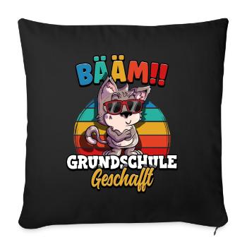 Bääm Grundschule Geschafft - Sofakissenbezug 45 x 45 cm - Schwarz - Vorne