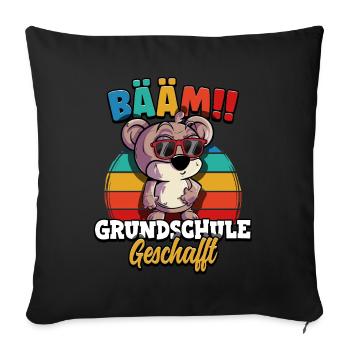 Bääm Grundschule Geschafft - Sofakissenbezug 45 x 45 cm - Schwarz - Vorne