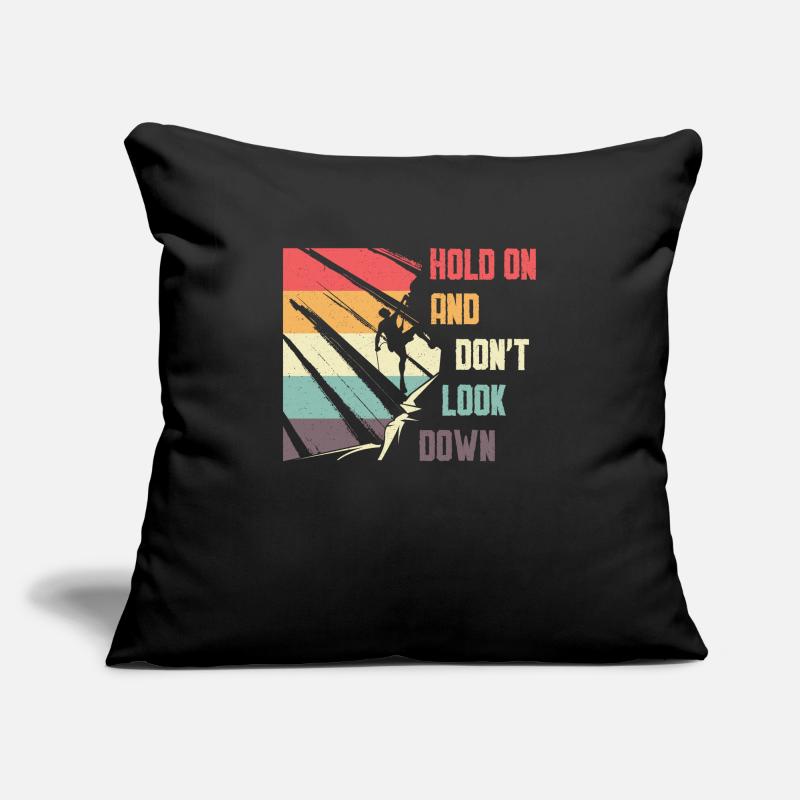 Don't Look Down Bouldering, Rock Climbing. Sofa pillowcase 17,3'' x 17,3'' (45 x 45 cm)