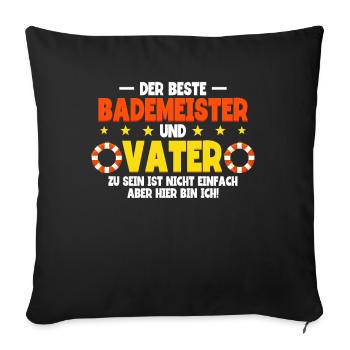 Rettungsschwimmer Bademeister - Sofakissenbezug 45 x 45 cm - Schwarz - Vorne