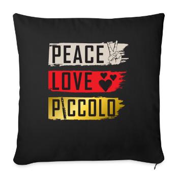 Peace Love Piccolo Marching Band - Sofakissenbezug 45 x 45 cm - Schwarz - Vorne