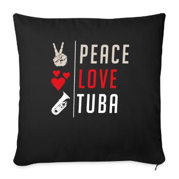 Les gens aiment tuba Player Marching Band - Housse de coussin décorative 45 x 45 cm - noir - Devant