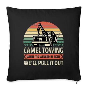 Camel Towing Retro Adult Humor Funny Halloween - Sofa pillowcase 17,3'' x 17,3'' (45 x 45 cm) - black - Front