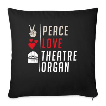 Peace Love Theatre Régisseur d’orgue - Housse de coussin décorative 45 x 45 cm - noir - Devant