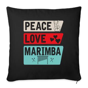Peace Love Marimba Marching Band - Housse de coussin décorative 45 x 45 cm - noir - Devant