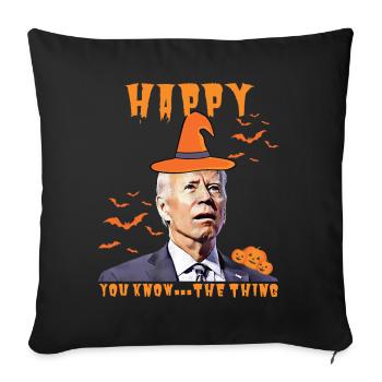 Heureux que vous sachiez la chose drôle halloween Biden - Housse de coussin décorative 45 x 45 cm - noir - Devant
