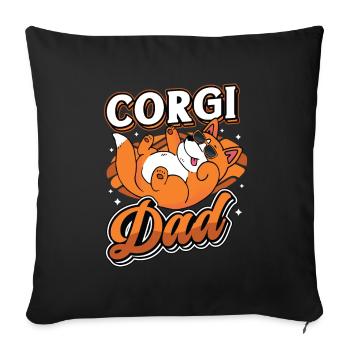 Corgi Dad - Sofa pillowcase 17,3'' x 17,3'' (45 x 45 cm) - black - Front
