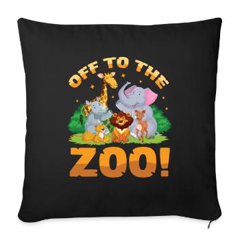 Auf zum Zoo - Sofakissenbezug 45 x 45 cm - Schwarz - Vorne