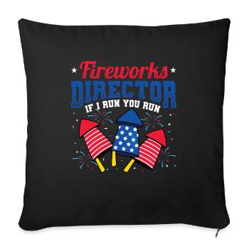 Fireworks Director If I Run You Run - Sofa pillowcase 17,3'' x 17,3'' (45 x 45 cm) - black - Front
