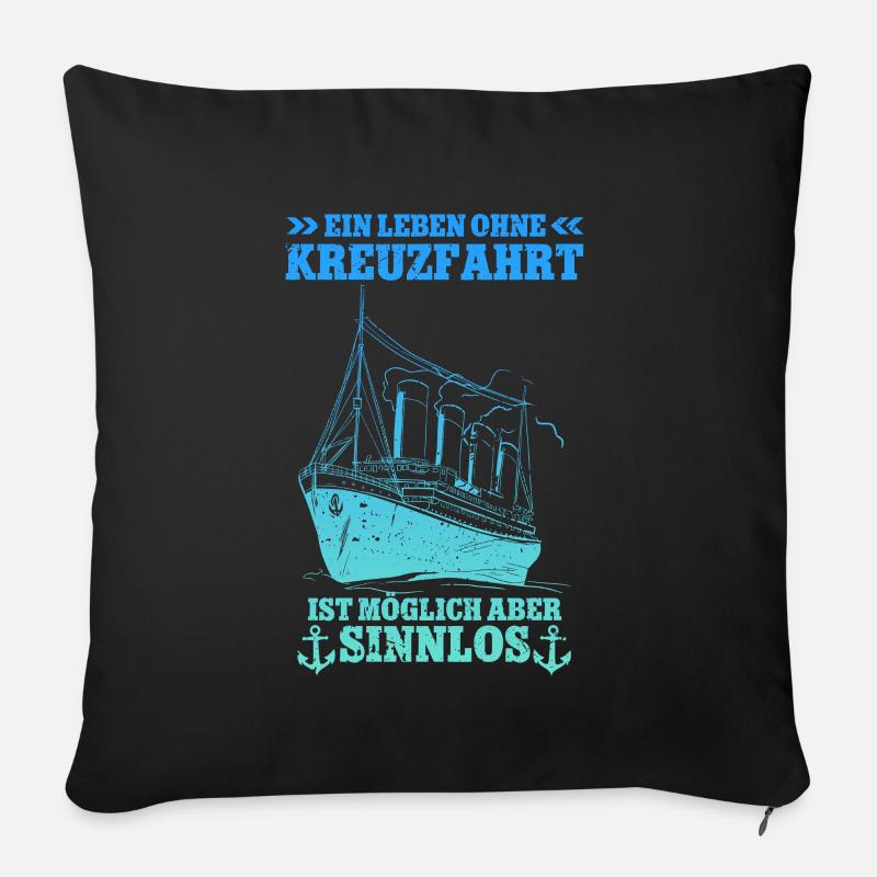 Kreuzfahrt - Sofakissenbezug 45 x 45 cm - Schwarz