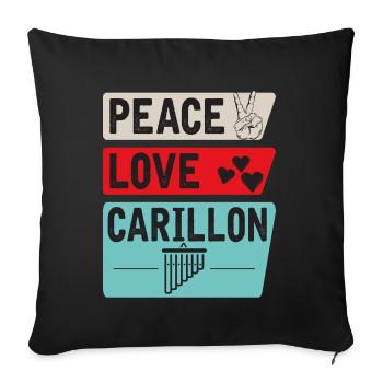 Peace Love Carillon Bell Ringer Music - Sofa pillowcase 17,3'' x 17,3'' (45 x 45 cm) - black - Front