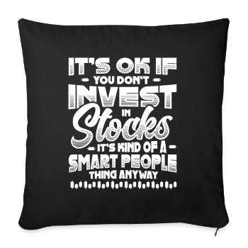 Investir, Investisseur Boursier. - Housse de coussin décorative 45 x 45 cm - noir - Devant