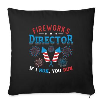 Fireworks Director If I Run You Run - Sofa pillowcase 17,3'' x 17,3'' (45 x 45 cm) - black - Front