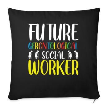 Future Gerontological Social Worker Profession - Sofakissenbezug 45 x 45 cm - Schwarz - Vorne
