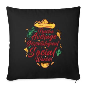 Nacho Travailleur social gérontologique moyen Mexicain - Housse de coussin décorative 45 x 45 cm - noir - Devant
