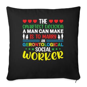 Gerontological Social Worker Job Gerontology - Sofa pillowcase 17,3'' x 17,3'' (45 x 45 cm) - black - Front