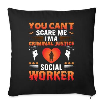 Travailleur social gérontologique Emploi Gérontologie - Housse de coussin décorative 45 x 45 cm - noir - Devant