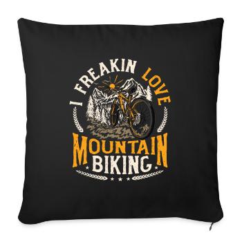 I FREAKIN LOVE Mountain Bike MTB - Sofa pillowcase 17,3'' x 17,3'' (45 x 45 cm) - black - Front