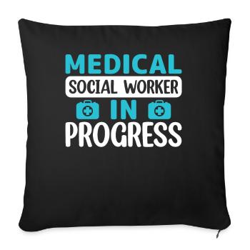 Medical Social Worker In Progress Job Occupation - Sofakissenbezug 45 x 45 cm - Schwarz - Vorne