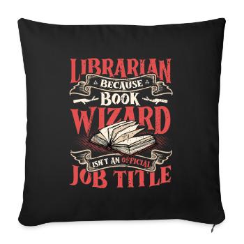 Funny librarian theme - Sofa pillowcase 17,3'' x 17,3'' (45 x 45 cm) - black - Front