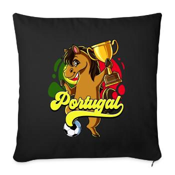 Portugal Football - Housse de coussin décorative 45 x 45 cm - noir - Devant