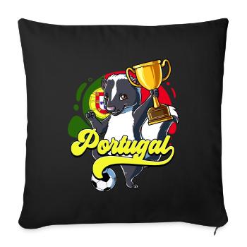 Portugal Football - Housse de coussin décorative 45 x 45 cm - noir - Devant