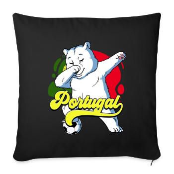 Portugal Football - Housse de coussin décorative 45 x 45 cm - noir - Devant