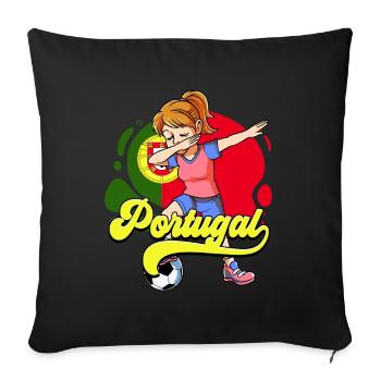 Portugal Football - Housse de coussin décorative 45 x 45 cm - noir - Devant