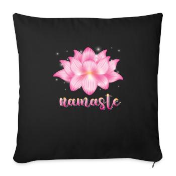 Yoga Meditation Lotus Flower Namaste Yoga - Sofa pillowcase 17,3'' x 17,3'' (45 x 45 cm) - black - Front