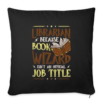 Funny librarian theme - Sofa pillowcase 17,3'' x 17,3'' (45 x 45 cm) - black - Front