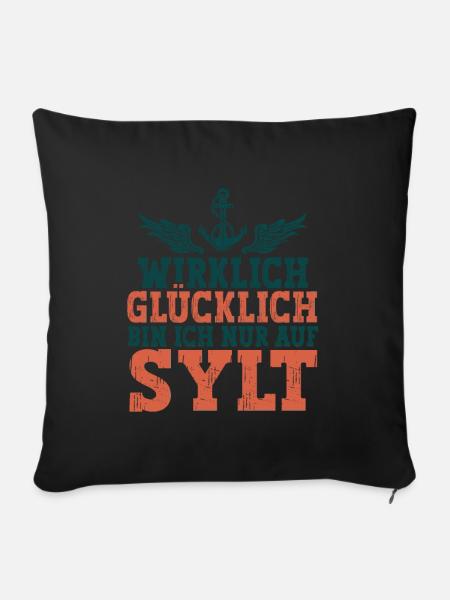Sylt - Sofakissenbezug 45 x 45 cm - Schwarz