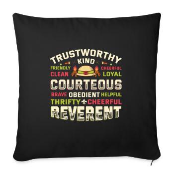 Traits de caractère scout Scoutisme - Housse de coussin décorative 45 x 45 cm - noir - Devant