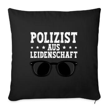 Polizist Polizei - Sofakissenbezug 45 x 45 cm - Schwarz - Vorne