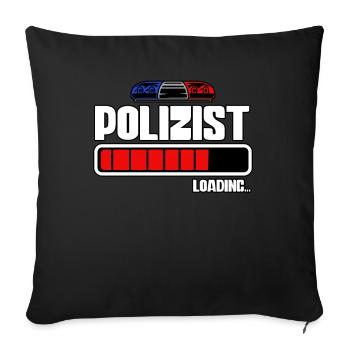 Polizist Loading Polizei - Sofakissenbezug 45 x 45 cm - Schwarz - Vorne