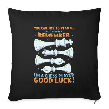Try to read me, chess player - Sofa pillowcase 17,3'' x 17,3'' (45 x 45 cm) - black - Front